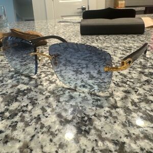 Cartier Gold and Blue Sunglasses